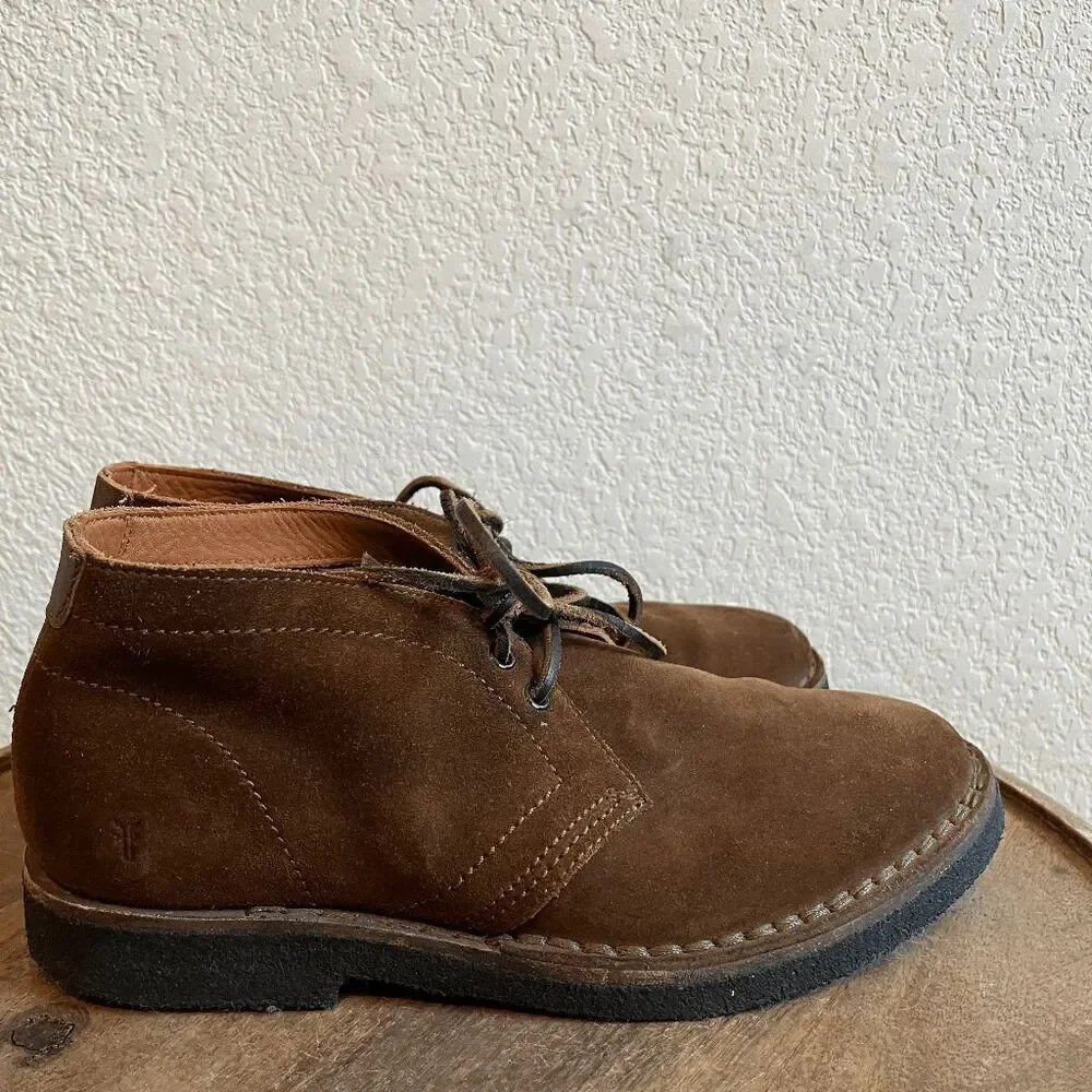 Frye Brown Suede Lace-Up Ankle Arden Chukka Boots Men's Size 7.5